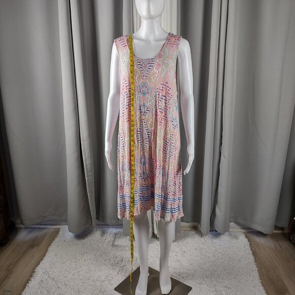 Ellen Tracy Women's Open Back Lightweight Multicolor Sleeveless Midi Dress XL - Picture 6 of 12